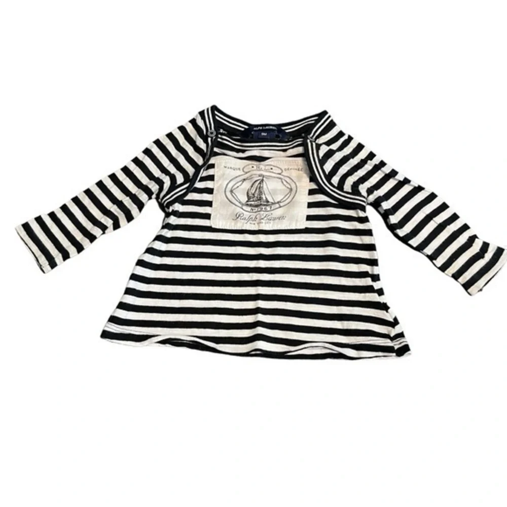 Ralph Lauren Nautical Sailing Stripe Longsleeve Shirt 9 months baby